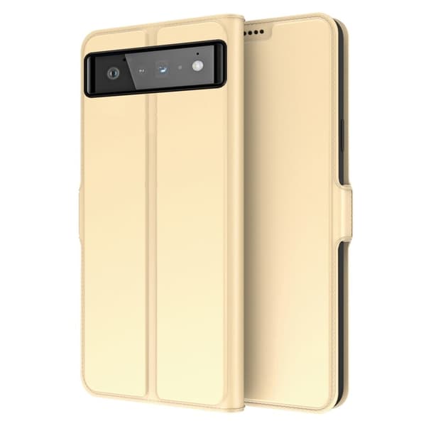 Glatt og tynt premium PU-skinnetui for Google Pixel 6 Pro - Gull Gold