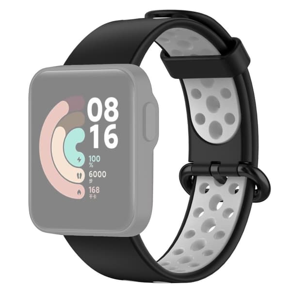 Xiaomi Redmi Watch 2 kaksivärinen silikonikellon hihna - Musta / Harmaa Multicolor