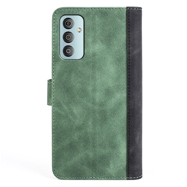 To Farvet Læder Flip Case til Samsung Galaxy M23 - Grøn Green
