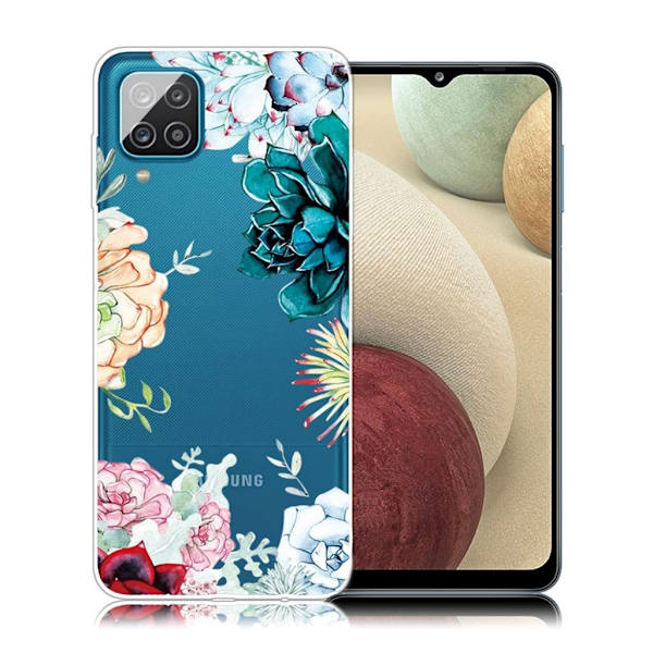 Deco Samsung Galaxy A12 5G etui - blomster Multicolor