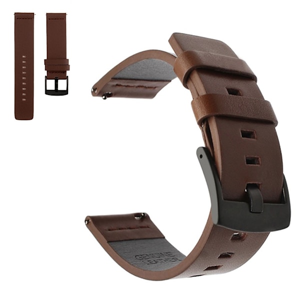 äkta läder klockarmband för Seiko, Suunto and Sony watch - mörkbrun Brun