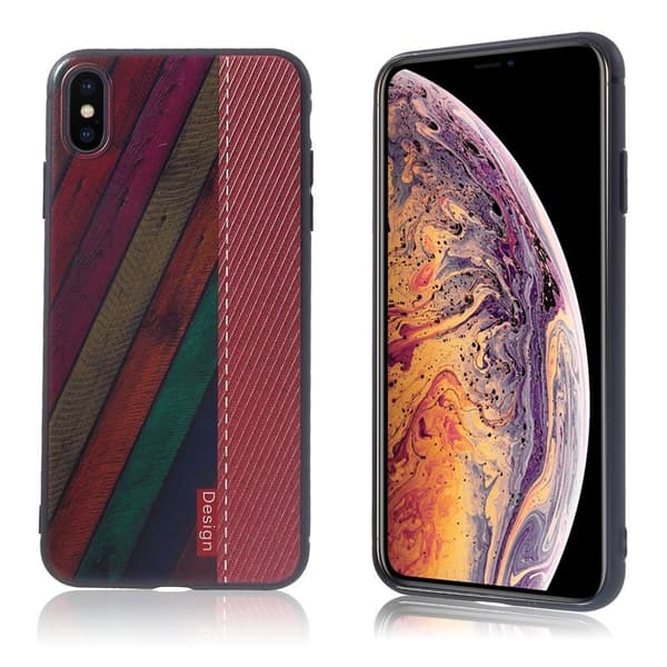 iPhone Xs Max soft gel etui med præget mønster - Style D Multicolor
