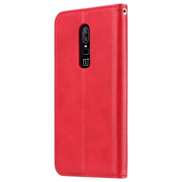 OnePlus 6 mobilfodral PU läder stående korthållare - Röd 9091 | 1 | Fyndiq