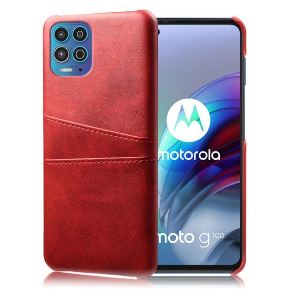 Motorola Moto G100 / Motorola Edge S skal med korthållare - Röd Röd