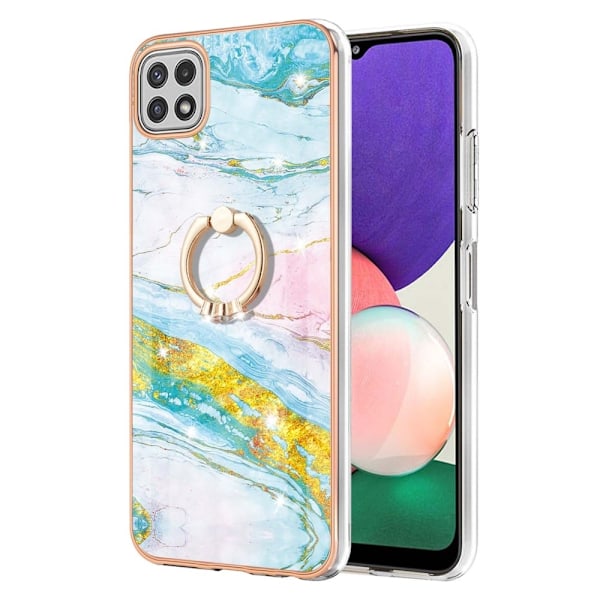 Marmormotiv Samsung Galaxy A22 5G skal - Grön Och Gul Marmor Dis multifärg