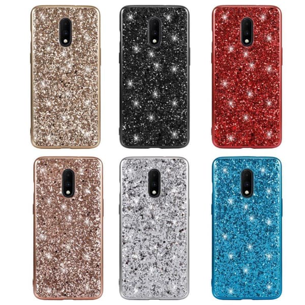 Glitter OnePlus 7 deksel - Gull Gold