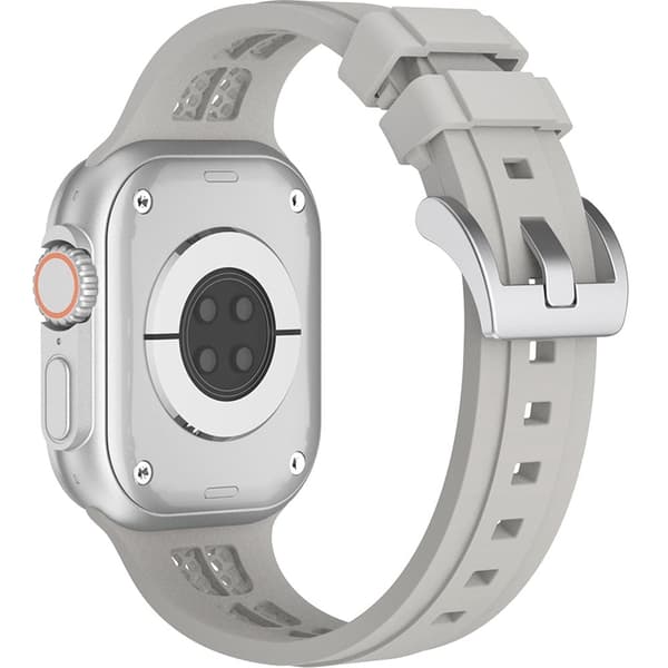 Urrem Apple Watch Series 49mm - 45mm - 44mm - 42mm Silikonerem - Lysegrå Silver grey