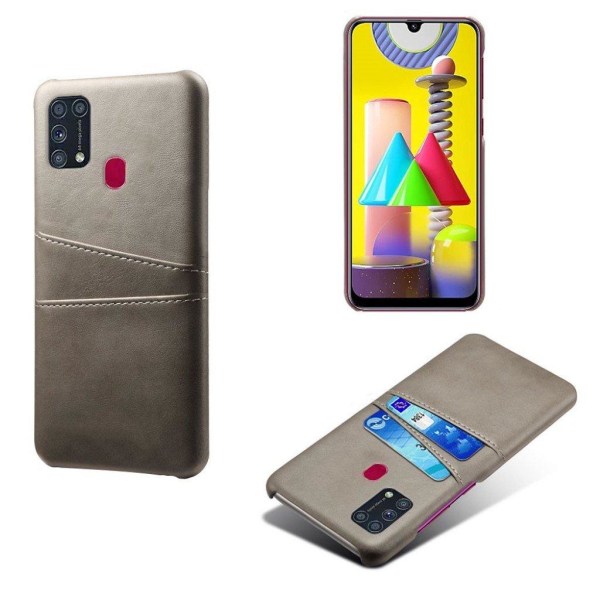 Samsung Galaxy M31 skal med korthållare - Silver/Grå Silvergrå