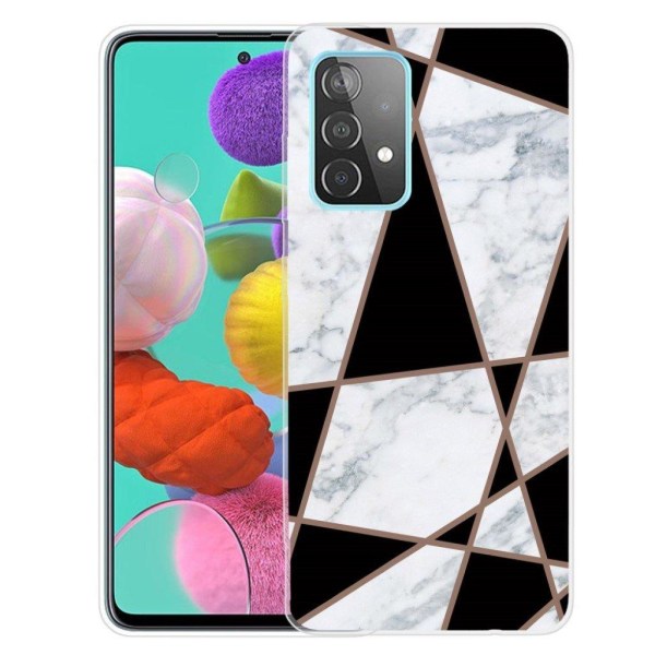 Marble Samsung Galaxy A72 5G Etui - Fragment Black and White Marble Multicolor