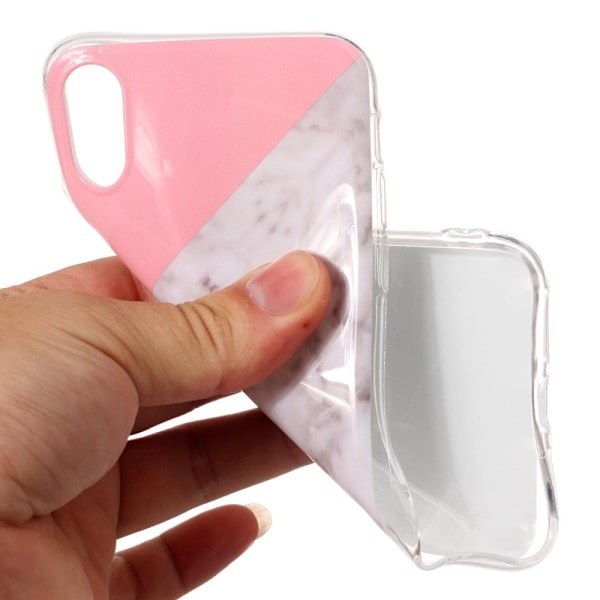 Marmormotiv iPhone X skal - Svart / Vit / Rosa multifärg