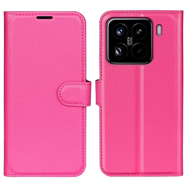 Klassisk Xiaomi 15 Pro flip etui - Rose Pink