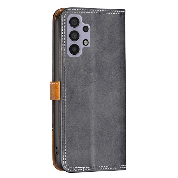 BINFEN tvåfärgat läder Samsung Galaxy M32 5G / Samsung Galaxy A32 5G fodral - Svart Svart