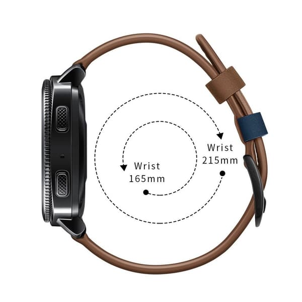 Samsung Gear Sport stitching dekorations ægte læder Urrem - Brun Brown