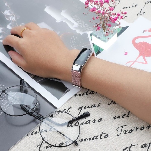 Fitbit Luxe klockarmband i canvas - Rosa / Storlek: S Rosa