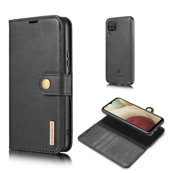 DG.MING Samsung Galaxy A12 5G 2-i-1 etui med pung - Sort Black