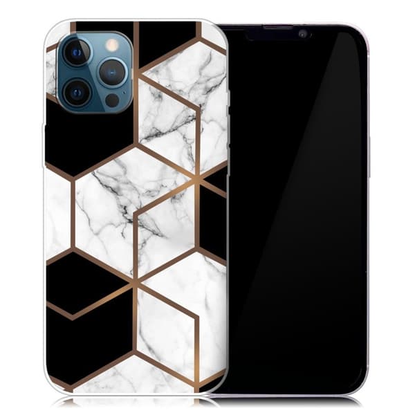 Marmordesign iPhone 13 Pro Max deksel - Marmorkube I Svart Og Hvit Multicolor