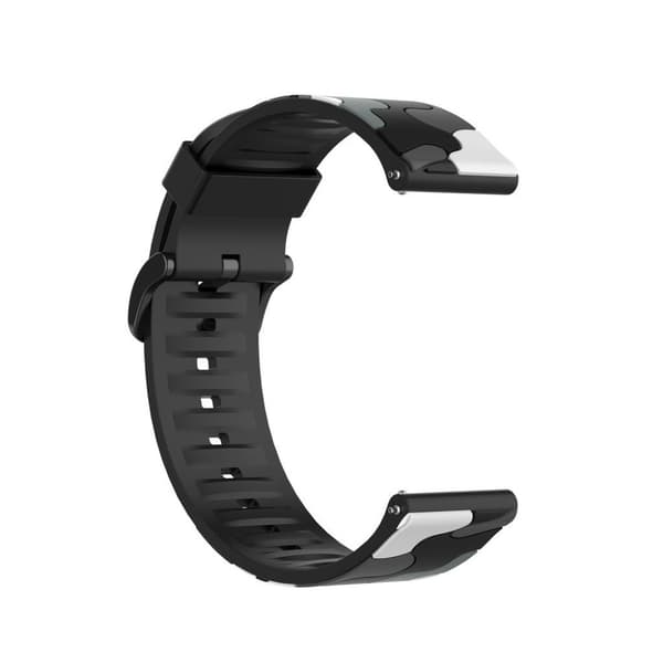 20mm Universal cool camouflage silicone watch strap - Black Svart