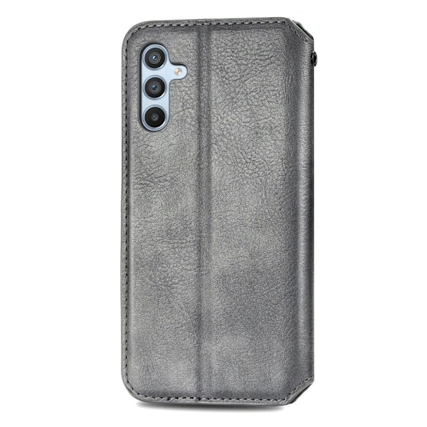 Læder Etui med A Stilfuldt Rhombus Tryk til Samsung Galaxy A54 - Grå Silver grey