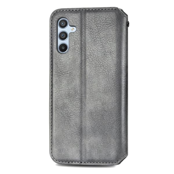 Læretui med A Stilfull Rhombus Imprint til Samsung Galaxy A54 - Grå Silver grey