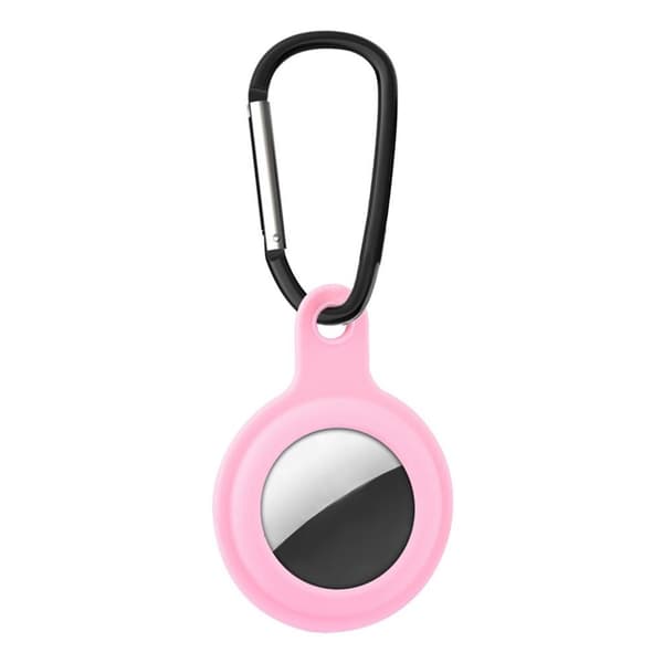 AirTags pehmeä silikonisuojus koukulla - Pinkki Pink