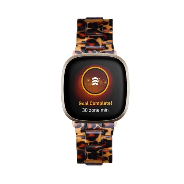 Fitbit Sense 2 / Versa 4 harpiksrem med metalspænde - Leopard Brown
