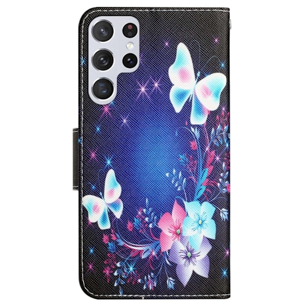 Wonderland Samsung Galaxy S22 Ultra Flip Etui - Sommerfugl Multicolor