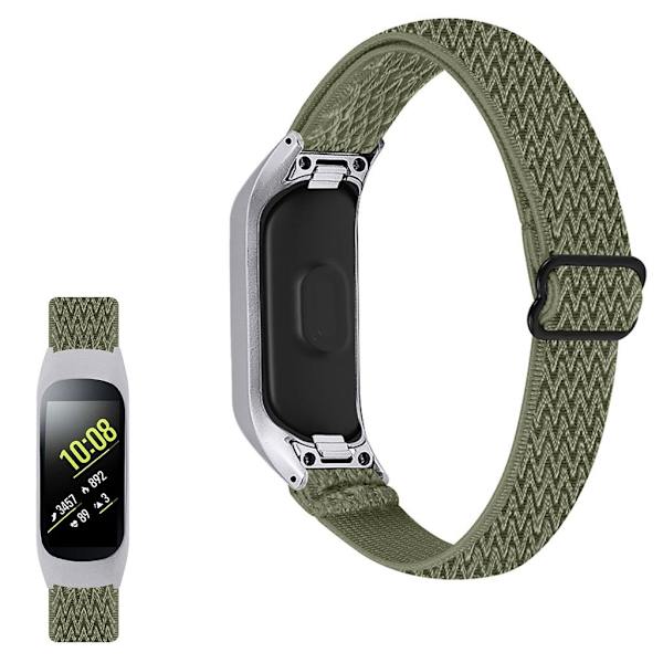 Samsung Galaxy Fit e elastisk nylon loop-klokkerem - Olivengrønn Green