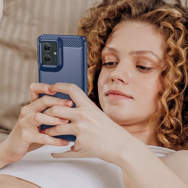Carbon Flex Motorola Moto G55 deksel - Blå Blue