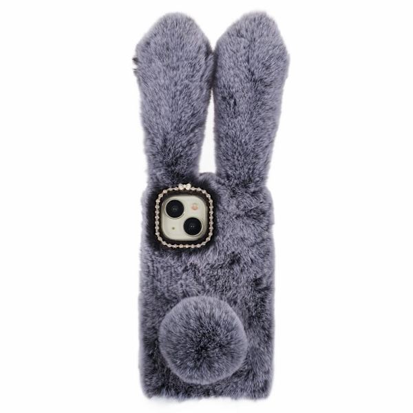 Bunny iPhone 15 Plus Cover - Mørkegrå Silver grey