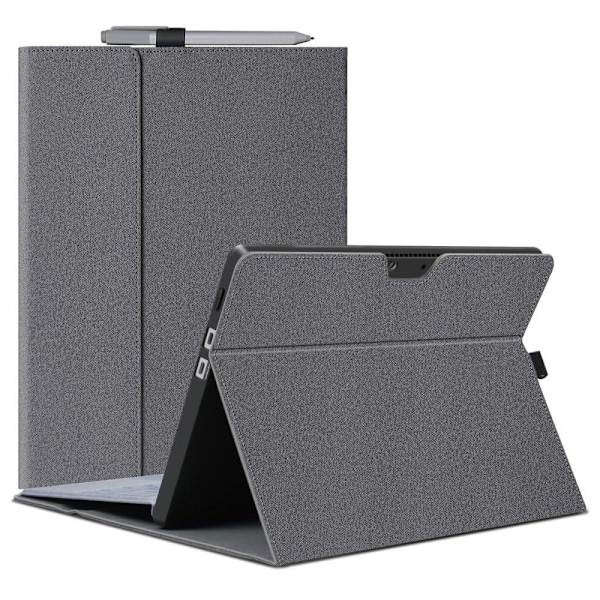 Microsoft Surface Pro / Pro 2 hybrid lærveske Silver grey