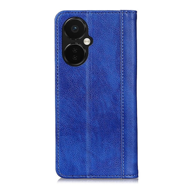 OnePlus Nord CE 3 ægte læderetui med magnetisk lukning - Blå Blue