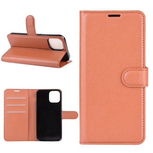 Klassisk iPhone 12 Mini flip etui - Brun Brown