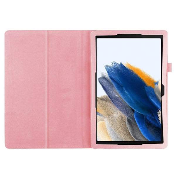 Foldbart etui med Lichi-tekstur til Samsung Galaxy Tab A8 10.5 (2021) - Lyserød Pink