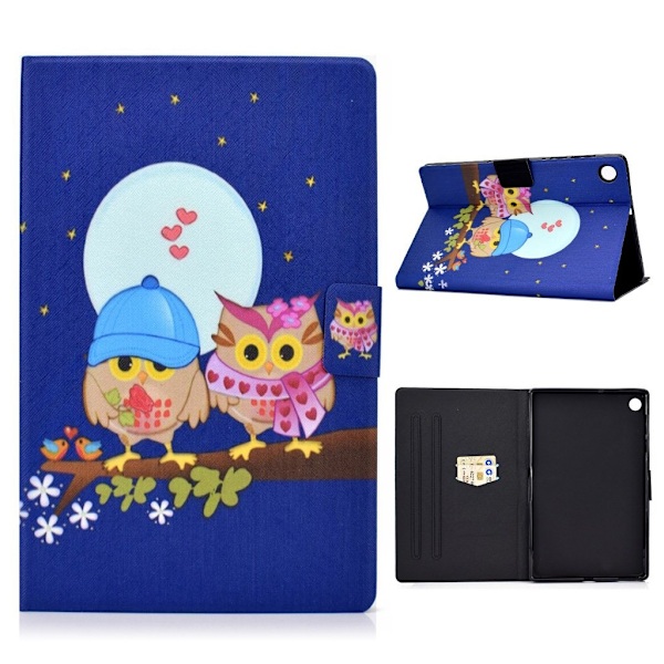 Lenovo Tab M10 FHD Plus viileä kuvio nahkainen läppäkotelo - Pari Pöllöt Multicolor