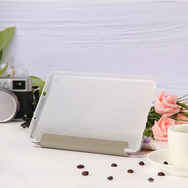 Samsung Galaxy Tab A 8.0 + S Pen (2019)  tri-fold læder etui - lilla blomst Pink