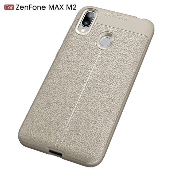 Asus ZenFone Max (M2) litchi etui - Grå Silver grey