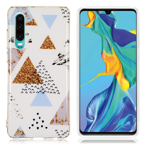Huawei P30 marmor mønster etui - Model L Multicolor