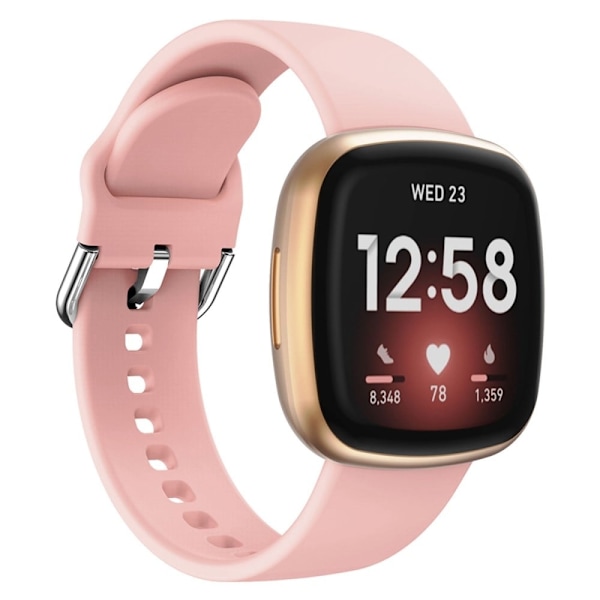 Fitbit Sense 2 / Versa 4 enkel silikone-urrem - Lyserød Pink