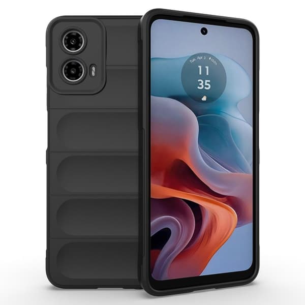 Blødt grebsformet Motorola Moto G34 cover - Sort Black