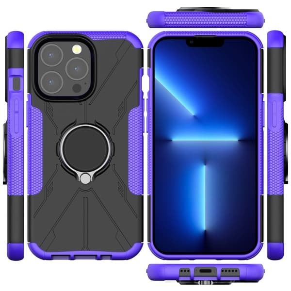 Kickstand-deksel med magnetisk ark for iPhone 13 Pro - Lilla Purple