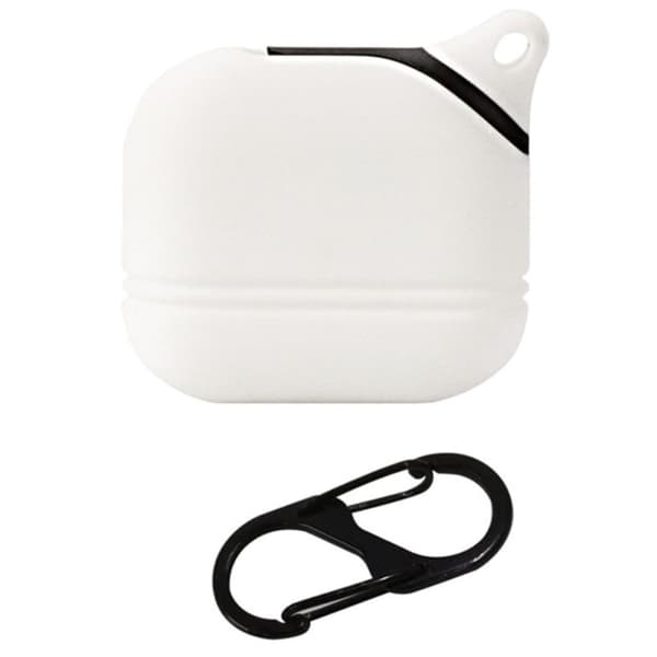 AirPods 3 silikonskydd med karbinhake - Vit Vit