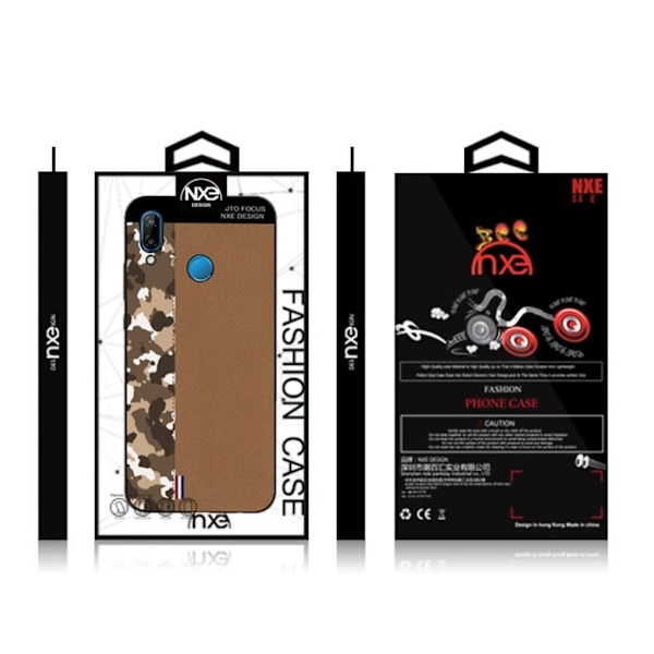 NXE Huawei P20 Lite camouflage Mønster splicing TPU etui - Brun Camouflage / Brun Brown