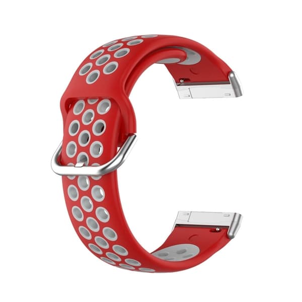 Fitbit Sense 2 / Versa 4 tofarvet silikone-urrem - Rød / Grå Red