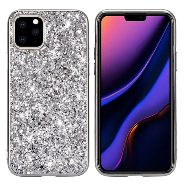 Glitter iPhone 11 Pro Max kuoret - Hopea Silver grey