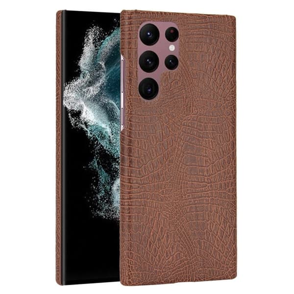 Croco Samsung Galaxy S22 Ultra skal - Brun Brun
