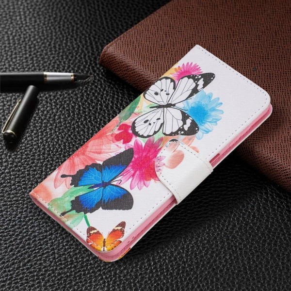 Wonderland Samsung Galaxy M52 5G Flip Etui - To Sommerfugle Multicolor