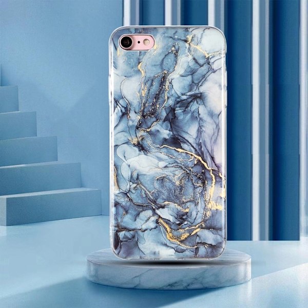 Marble iPhone Se (2022) / Se 2020 / 8 / 7 Etui - Grå Silver grey