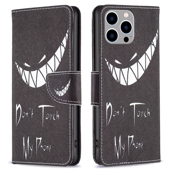 Wonderland iPhone 14 Pro Max flip-etui - Ikke Rør Telefonen Min Black
