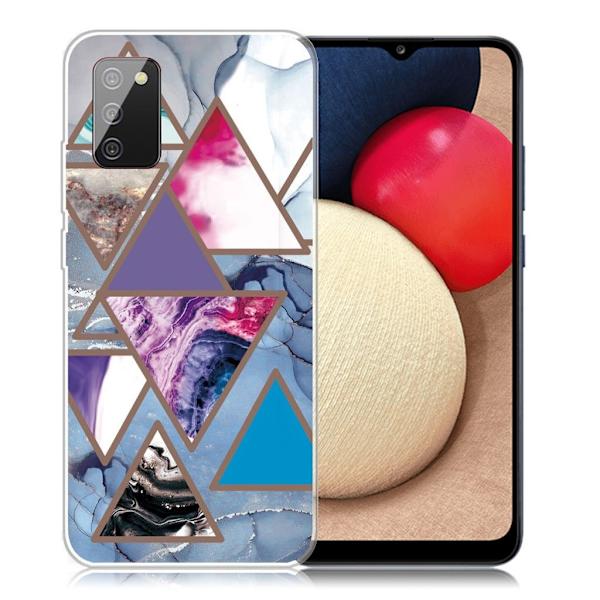 Marble Samsung Galaxy A02s Etui - Triangle Patterns in Marble Multicolor