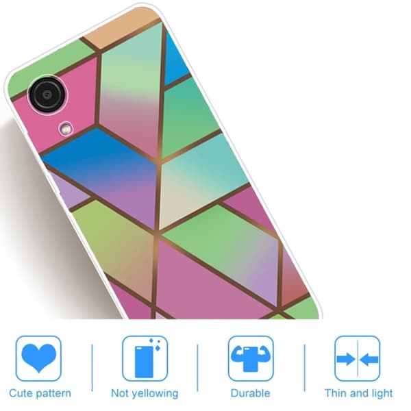 Marmormotiv Samsung Galaxy A03 Core skal - Rosa/Grön Och Blå Gradienter multifärg